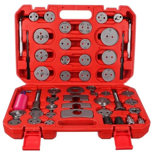 BRAKE Set di 50 ripristini pistoni del freno, 50 pezzi, valigetta di plastica, strumento di ripristino per il pistone del freno, pinza del freno, kit di attrezzi per auto, riparazione del freno,
