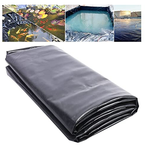 HDPE Teichfolie 2,0mm Stärke Fisch und Pflanzenfreundlich, Flexibel Gartenteiche Dichtungsfolie Teichmembran Folie für Fischteiche, Brunnen, Wassergarten und Wasserfall -Schwarz||4x5m/13.1x16.4ft