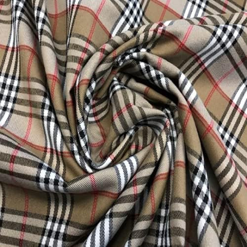 Schottischer Stoff, Beige, Röcke, Hosenstoff, Handwerksstoffe, Stoffe, Meterware, 1 m x 150 cm