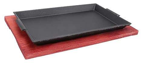 IMIKEYA Antihaftbeschichtete Bratpfanne Aus Gusseisen Zum Braten Von Steaks Bratpfanne Aus Eisen für Den Grill Backofen Kompatibel