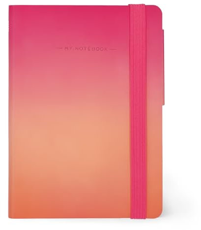 Legami - Notizbuch Weiße Seite, Größe Small, My Notebook aus Elfenbeinpapier 90 g/m², 192 Seiten, Softcover, Gummiband, Größe 9,5 x 13,5 cm, Golden Hour