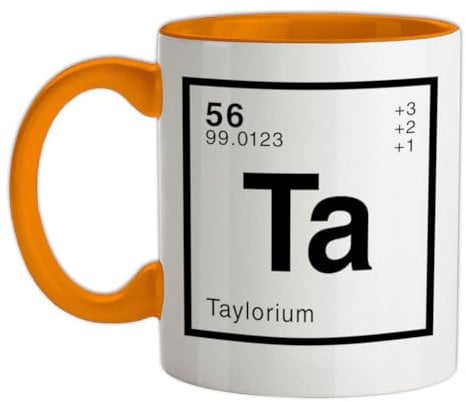 Taylor Periodic Element - 11oz - Ceramic Two-Tone Mug for Coffee/Tea - Orange/White - One Size