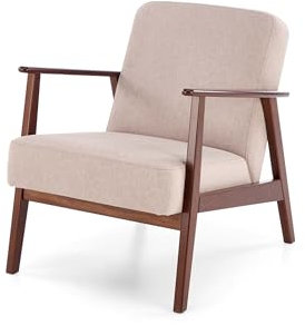 KRESTON Sessel ASENTO, Retro Cocktailsessel aus Massivholz für Wohnzimmer, TV Sessel