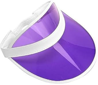 GA COMMUNICATIONS Adults 80s Retro Style Neon Sun Visor Hat Unisex Mens Womens Plastic Golf Visors Headband Cap for Poker Party Tennis UV Protection HatsPurple