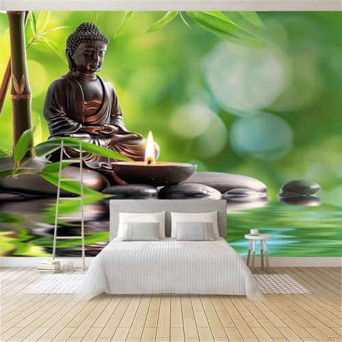 Fototapete Meditation Yoga -Wanddeko, Wandtapete - Hochwertige Hohe Auflösung 300 x 210 cm Natürliche ruhige Elemente Vlies Tapete Wohnzimmer Schlafzimmer