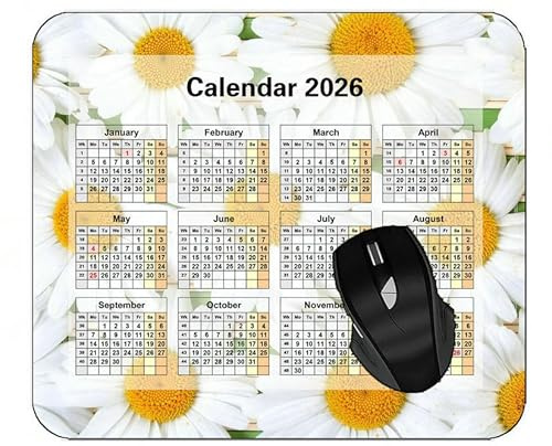 YENDOSTEEN 2026 Calendar Mouse PadSurface Drops Stains Lights Desktop Notebook Mouse Mat for Working and Gaming Type336