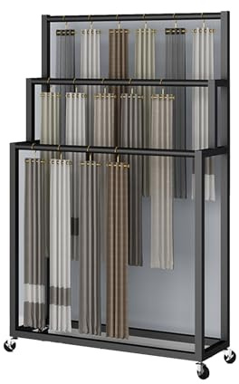 HJLKDYM Metal Scarf Display Stand, Silk Scarf Blanket Rack, for Commercial Clothing Retail Store Towel Rack Ties Belt Pants Hanging Rack(Schwarz,150x40x150cm)