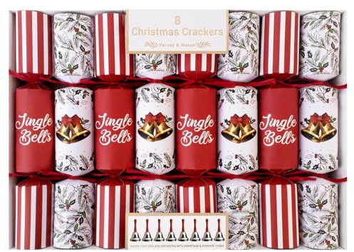 YöL 8 Musical Christmas Crackers: Jingle Bells, Festive Fun, Music, Family Game, Novelty Xmas