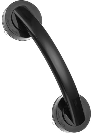 sourcing map Grab Bars for Bathtubs and Showers, 9.1 Mirror Glass Door and Window Handles Powerful Shower Suction Cup Anti-Slip Safety Bars for Senior Shower Chairs Black
