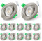 ALUSSO LIGHTING 12er Set Einbaustrahler 230V Flach Dimmbar LED Spots 6W Einbauleuchten, Abnehmbar Modul, 3CCT Warmweiß Naturweiß Kaltweiß Schwenkbar, Nickel Gebürstet