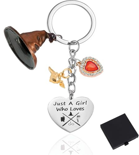 yumcute Schlüsselanhänger Zauber Thema, Keyring Gift for Women,Personalisiert Herz Schlüsselanhänger, Hexengeschenke für magische Fans, Beste freundin Geschenke, Geschenk für Frauen