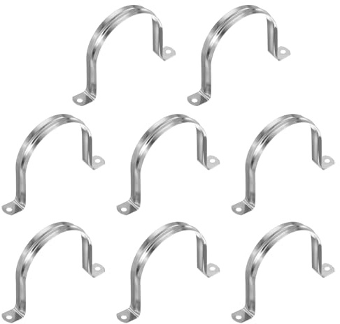 PATIKIL 3-5/9 (90mm) Befestigungsschelle, 8 Stück 304 Edelstahl Rohrschelle 2-Loch U-Halterung Rohrschelle Rohrleitungsbügel für Rohr Kabel Draht Fixierung