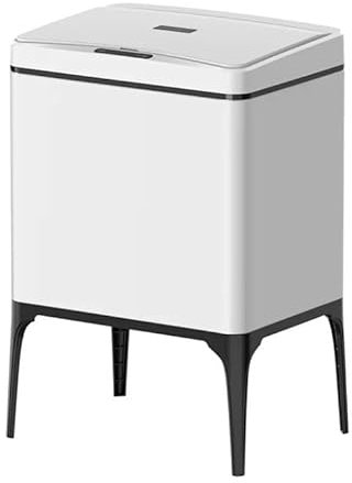 just4baby Delux Kitchen Sensor Bin 22L Capacity with Leg Stainless Steel Handsfree Automatic Waste Rubbish Bin (White (L22W))