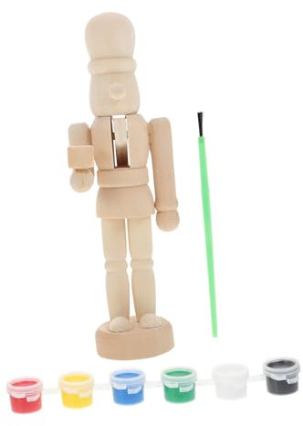 ABOOFAN Ostern Nussknacker Klebrig Bausatz Plüsch Nussknacker Basteln Dekoration Komisches Zeug Nussknacker-Soldaten Ornamente Unlackierter Nussknacker Hände Cracker Khaki Holz