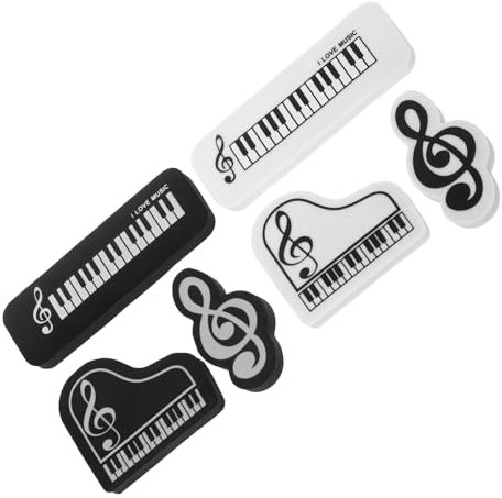 NUOBESTY 6er-pack Radiergummis in Kawaii-form – Einziehbare Mini-radiergummis Für Klavier Gitarre Musikschulbedarf Belohnungen Für Das Kinderklassenzimmer Ästhetischer Schulbedarf