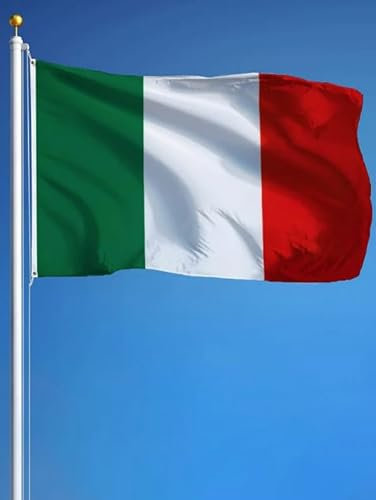 Drapeau de l’Italie 90x150 cm – Tricolore Vert Blanc Rouge en Polyester Résistant avec Œillets – Drapeau Italien pour Intérieur/Extérieur – Idéal Fête Nationale, Sport, Décoration - Planet Flag