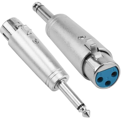 2PCS XLR Female to 3.5mm Jack Adapter 6.35mm 1/4 Inch Gender Changer to 3 Pin Mono Female Plug XLR to TRS Male Jack Audio Stereo Microphone Connector Converter for Studio Speakers Monitors Mixers