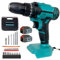 Cordless Drill for Makita 18V/21V Battery,LED Work Light,Electric Screwdriver Driver,High Torque Impact Drill Set for Wood, Masonry and Metal