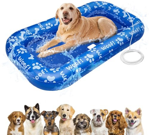 Yaskyly Flottant Piscine pour Chien Radeau Flottant Gonflable Piscine pour Chiens Flottant pour Piscine Gonflable pour Chiens de Taille Moyenne et Grande, Flottant Piscine pour Animaux de Compagnie
