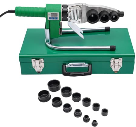 1600W Muffenschweißgerät Pe-rohr Einstellbarer 25-385°C Ppr Rohr Schweißgerät 20/25/32/40/50/63mm Matrizenkopf Muffenschweißgerät Schweißgerät für Kunststoffrohre mit LED