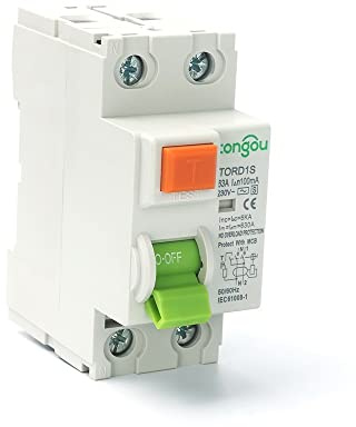 Fymlok Disjoncteur Type S RCCB Temps retardé RCD ELCB Type de Retard Switch Différentiel Disjoncteur électromagnétique Disjoncteur Différentiel(2 Pole 100 mA,63A)