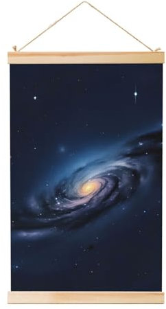 Universum Milky Way Galaxy Print Poster Frame Hanger Natural Wood Poster Hanger for Photos Pictures Canvas Artwork