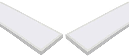 Jandei - Lot de 2 panneaux LED de surface rétroéclairés 120 x 30 cm, puissance 60 W, 5 000 lumens, cadre blanc, driver inclus (blanc froid 6000 K)