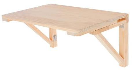 Pinuox Wandklapptisch 60 x 40 cm, Klapptisch platzsparend zur Wandmontage, Holz Wandtisch klappbar für Esszimmer, Waschküche, Küche, Bar, Arbeitszimmer