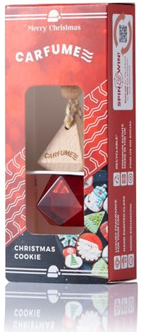 Carfume Limited Edition Christmas Cookie Car Air Freshener | Premium Vanilla, Sugar & Nutmeg Fragrance | Luxury Unisex Recyclable Scented Diffuser - Odour Eliminator - UK Made Car Accessories