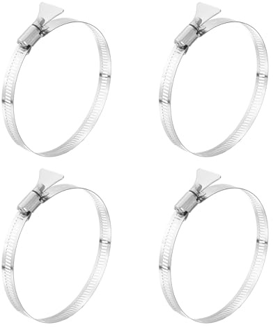 QUARKZMAN 4 Piezas Abrazaderas De Manguera Ajustables 3.6-4.5 (91-114mm) De Acero Inoxidable 304 Con Mecanismo De Gusano Kit De Variedad Para Fontanería Secadora Colector De Polvo