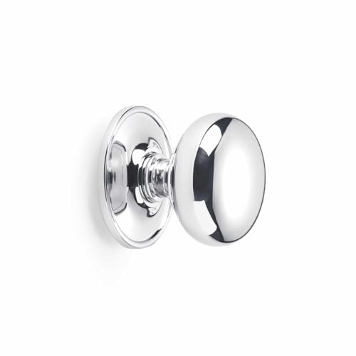 AB Hardware Polished Chrome Plain Cottage Centre Door Knob 70mm Solid Brass Decorative Pull