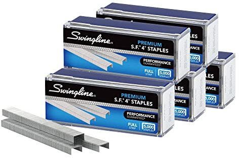 Swingline Staples, S.F. 4, Premium, 1/4 Length, 210/Strip, 5000/Box, 5 Pack (35481)