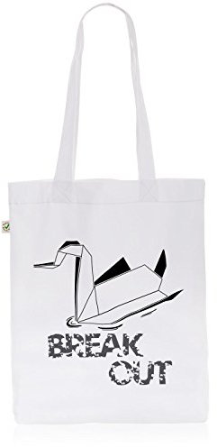 style3 Swan - Break Out Biobaumwolle Beutel Jutebeutel Tasche Tote Bag, Farbe:Weiß