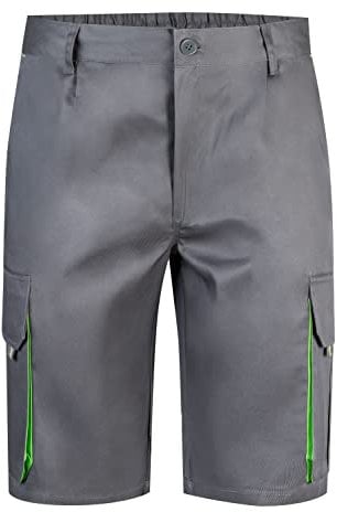 VELILLA 103007 Bermudas Bicolor Multibolsillos, Color Gris y Verde Lima, Talla 56