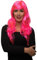 Sexy Langhaar Damen Frauen Perücke lockig/gewellt für Fasching Karneval Motto Party - 13 Farben (Pink)