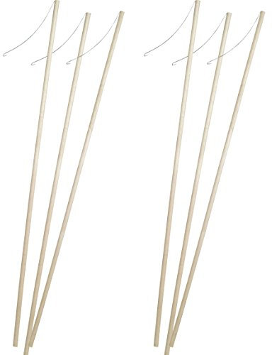 5 Laternenstäbe aus Holz mit Drahtbügel - zum Laternen basteln