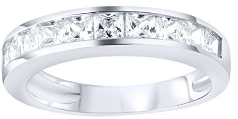 Sterling 925er Silber Pave Ring - Princess Zirkonia - 9