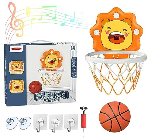 koolbitz Large Basketball Hoop for Kids with Hanger and Pump Ball With Digital Counter For Children Easily Setup Hangable Over Door Wall Mounted Indoor Outdoor Play Game for Children