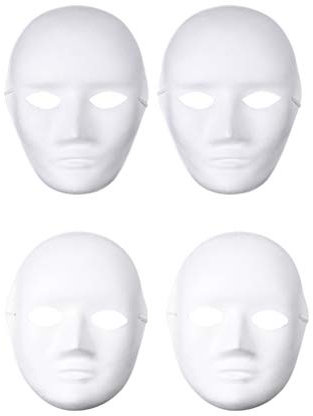 4pcs Weiße Maske Zellstoff Blank Persönlichkeit Masken Kreative Maske für DIY Halloween Weinachten Handwerk Kinder Erwachsener Party Gastgeschenke