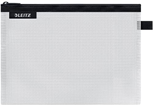 Leitz WOW Reise Zip-Beutel, durchsichtig, Ideal zur Organisation auf Reisen und im Handgepäck, Wasserabweisend, Mittel, 24 x 17 cm, Schwarz, 40250095