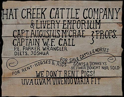 Blechschilder Lonesome Dove Hat Creek Cattle Company We Don't Rent Pigs