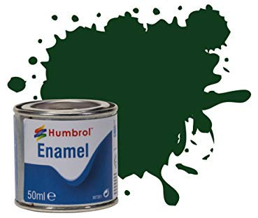 Humbrol Model Paint - AQ0003 No 3 Brunswick Green - Gloss Tinlet No 2 (50ml), Enamel Paints for Models, Plastic, Metal, Wood, Glass, Ceramics and More, Enamel Touch Up Paint - Paint Tin for Craft Kits