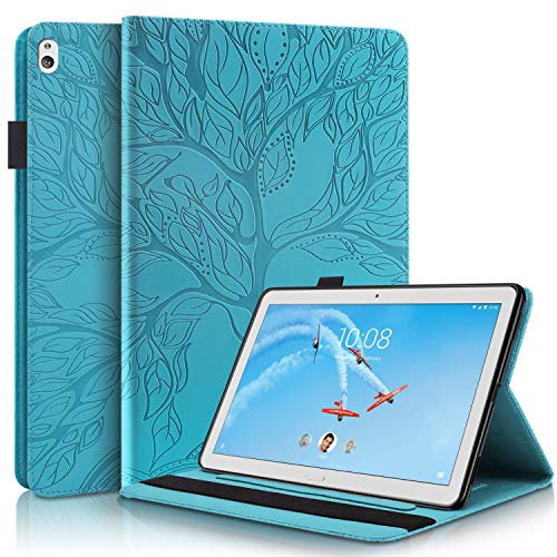 Succtopy Custodia per Lenovo Tab M10 HD 10.1 2018(TB-X505L /TB-X505F /TB-X605L /TB-X605F), PU Cover Tablet M10 Protettiva Slim Smart Protettiva Case Lenovo Tab P10(X705L/X702F),Blu