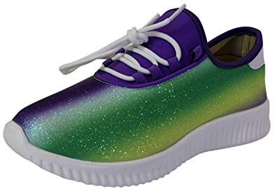 Xmiral Regenbogen Turnschuhe Damen M鋎chen Pailletten Flache Sohlenschuhe Schn黵schuhe Turnschuhe(38,Lila)