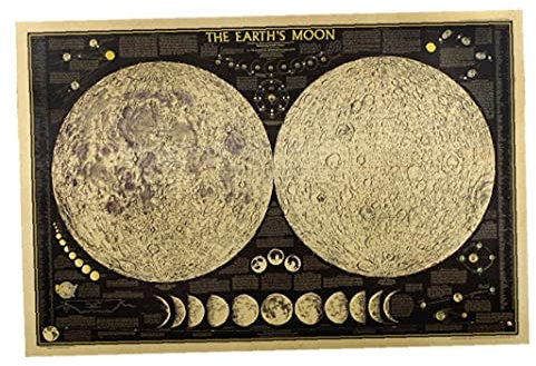 Pinicecore Retro Phase des Mondes Kraft Poster Wohnzimmer Schlafzimmer Removable Tapeten Poster Wandhauptdekor