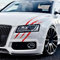 2 Stück Monster Klaue Auto Sticker Augenbrauen Scheinwerfer Aufkleber Wasserfeste Vinyl Autoaufkleber Dekoration ästhetischer Sticker(Rot)