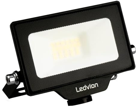 Ledvion - Proiettore LED, Cavo da 0,5M incluso, 10 Watt, Osram, 6000K, 1100 Lumen, IP65 Impermeabile, Inclusa connessione rapida