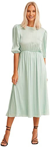 NA-KD Balloon Sleeve Structured Midi Dress Vestido Casual, Turquoise, EU 42 para Mujer