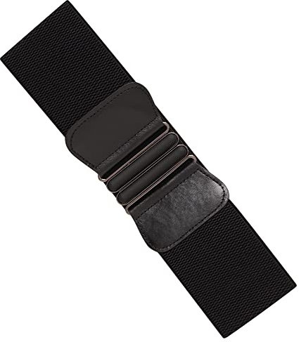 Ro Rox Tara Vintage Breiter Elastischer 50er Jahre Retro Krankenschwester Gürtel - Schwarz (S)