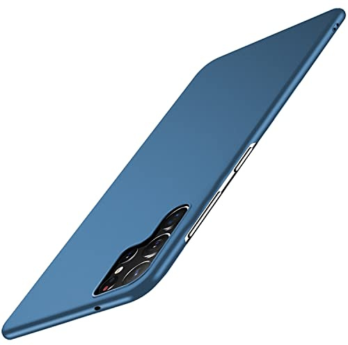 Hülle Kompatibel mit Samsung Galaxy S22 Ultra 6.8, Ultra Dünn Matte Handyhülle Slim Case Cover Kratzschutz Hardcase Anti-Rutsch Schutzhülle Hard PC Für Samsung Galaxy S22 Ultra Grau Blau